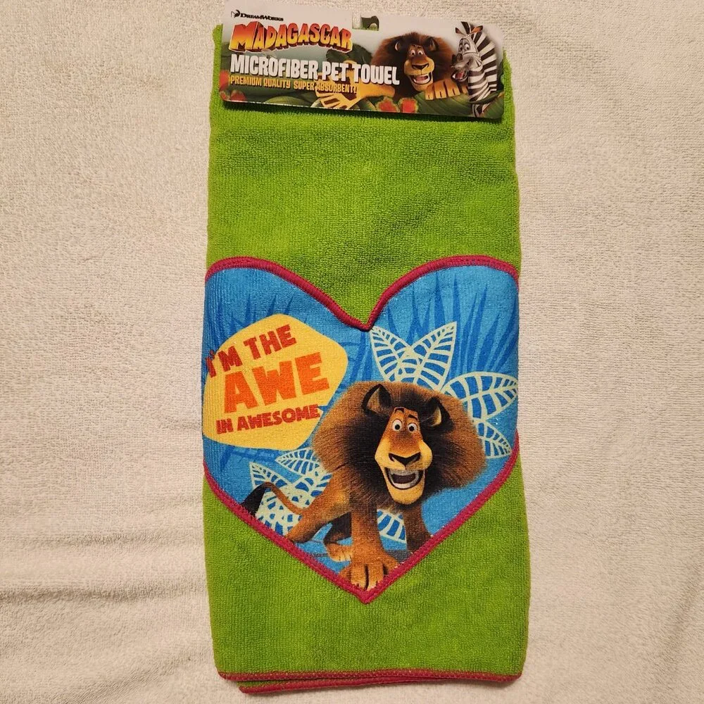 Set of 3 Madagascar Microfiber Pet Towels - NWT